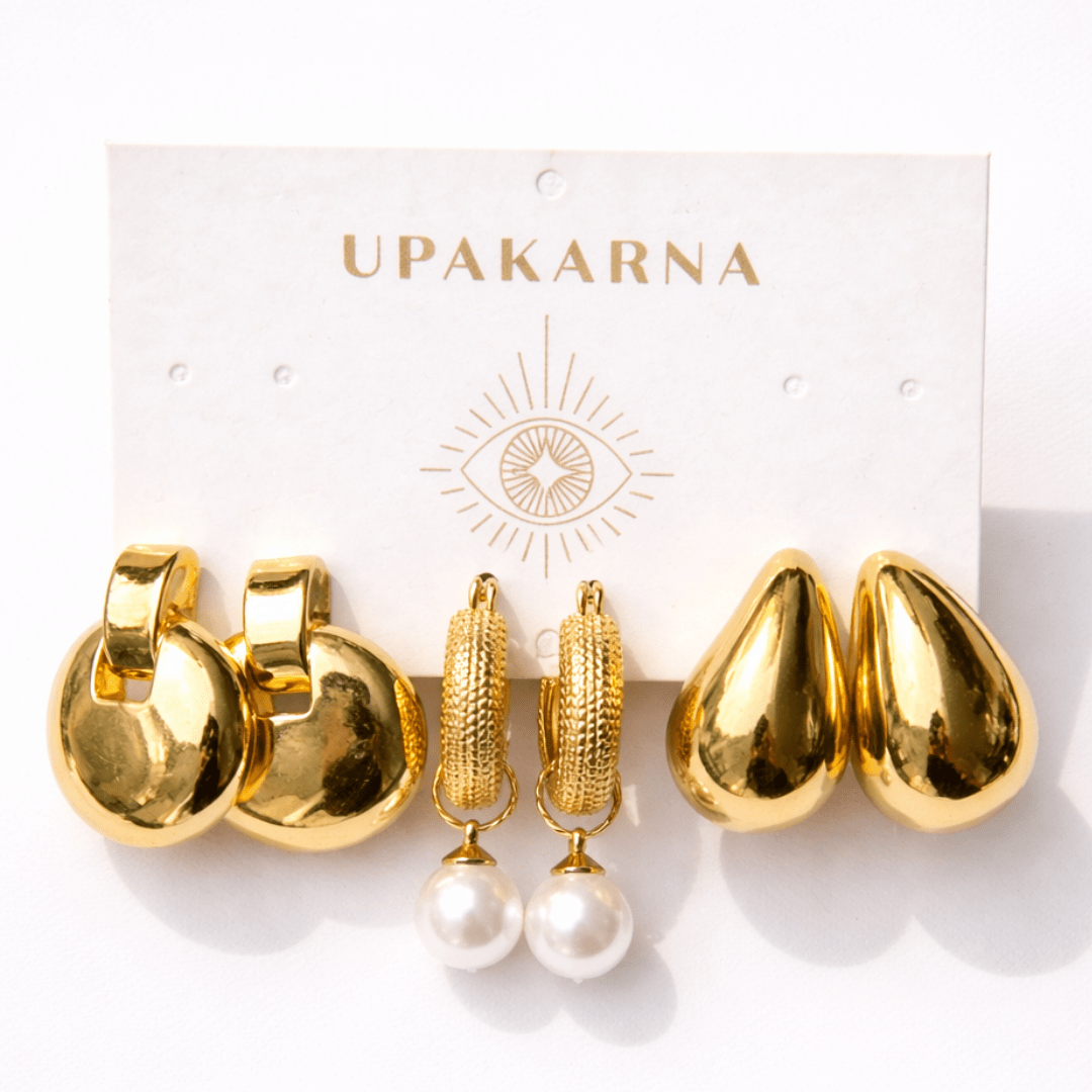 Golden Glow Earring Stack - Upakarnaproduct_type
