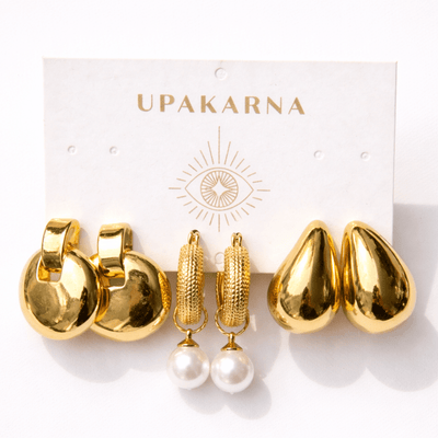 Golden Glow Earring Stack - Upakarnaproduct_type