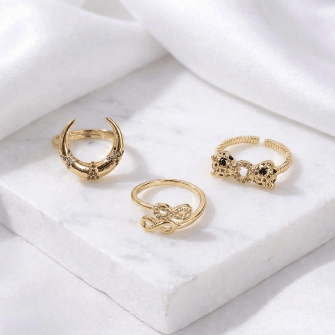 Golden Muse Ring Stack - Upakarnaproduct_type