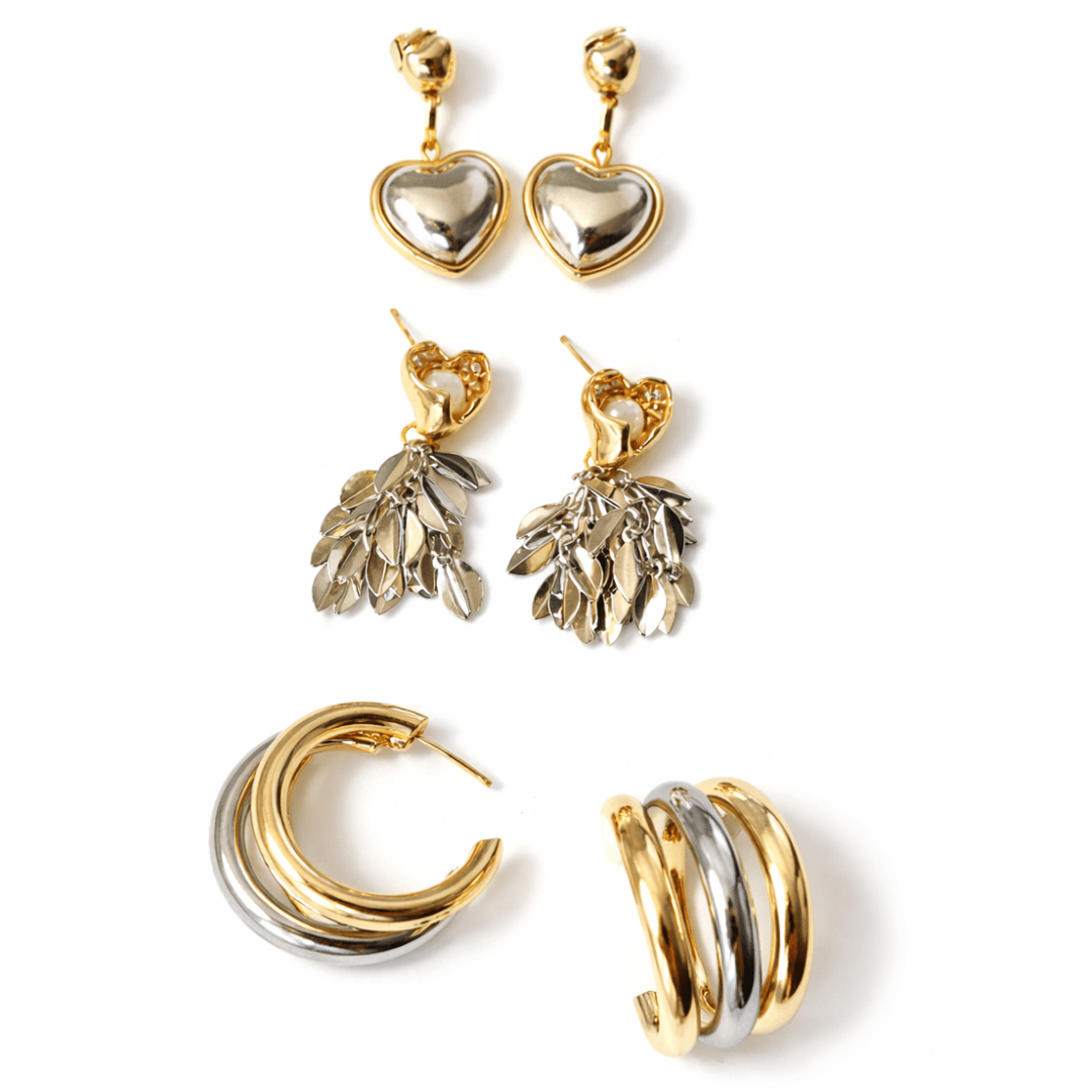 Golden Shine Earring Stack - Upakarnaproduct_type