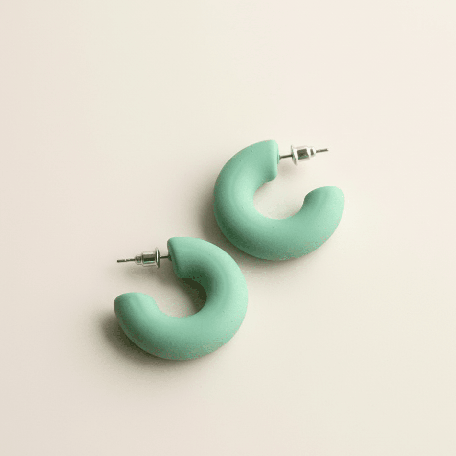 Green Blush Hoop Earrings - Upakarnaproduct_type
