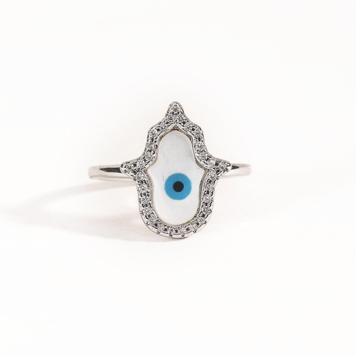 Hamsa Studded Evil Eye Ring - Upakarnaproduct_type