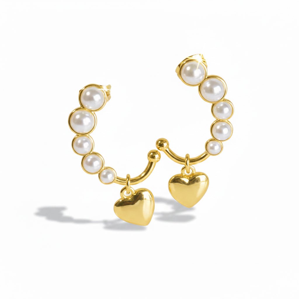 Heart Drop Pearl Earrings - Upakarnaproduct_type