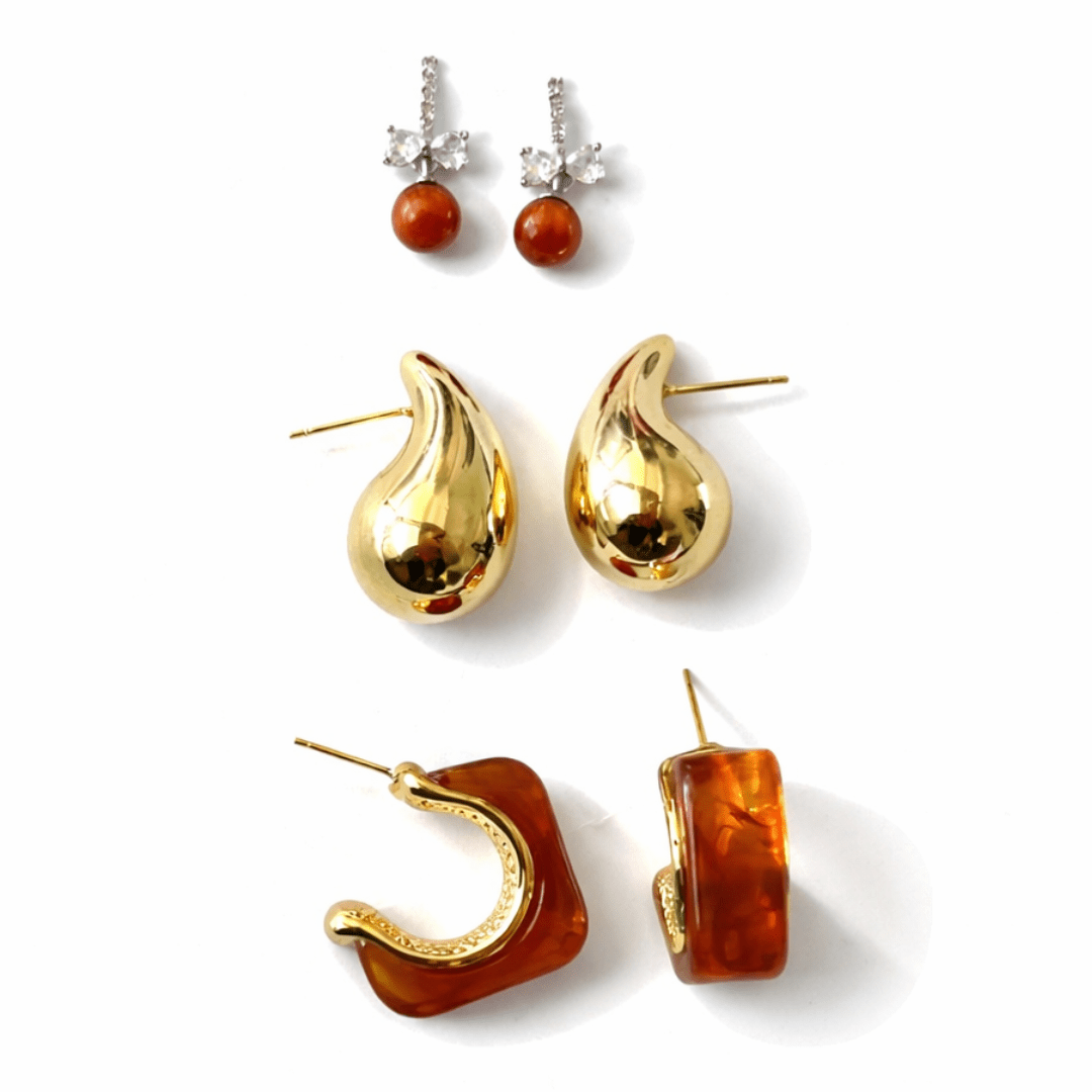 Honey Drop Earring Stack - Upakarnaproduct_type