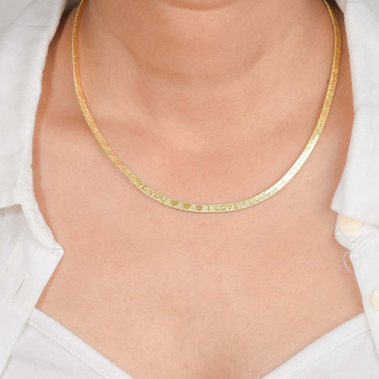 I Love You Snake Chain Necklace, golden