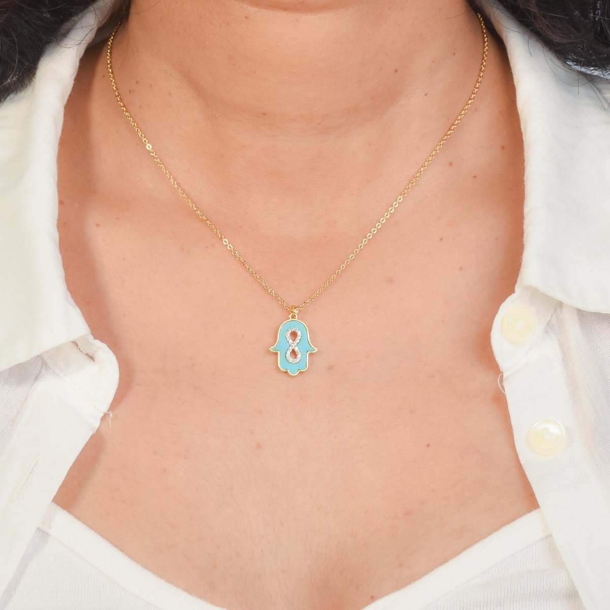 Infinite Hamsa Necklace - Upakarnaproduct_type