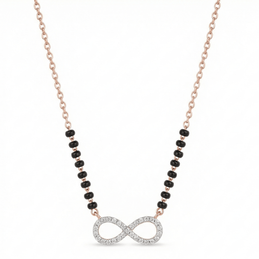 Infinity Diamond Mangalsutra Necklace, rose gold