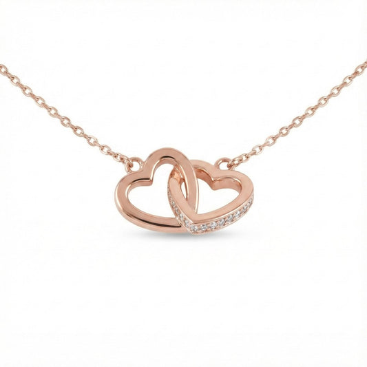 Interlock Heart Necklace, rose gold