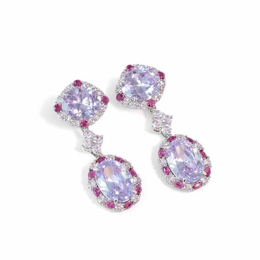 Lavender Drift Statement Earrings, silver