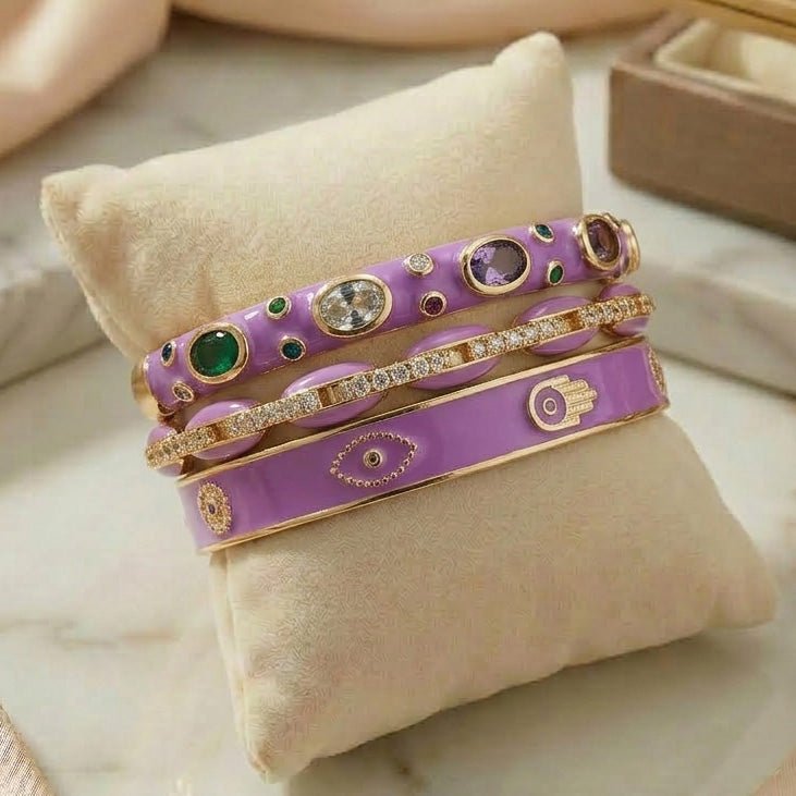 Lavender Sparkle Bangle Stack - Upakarnaproduct_type