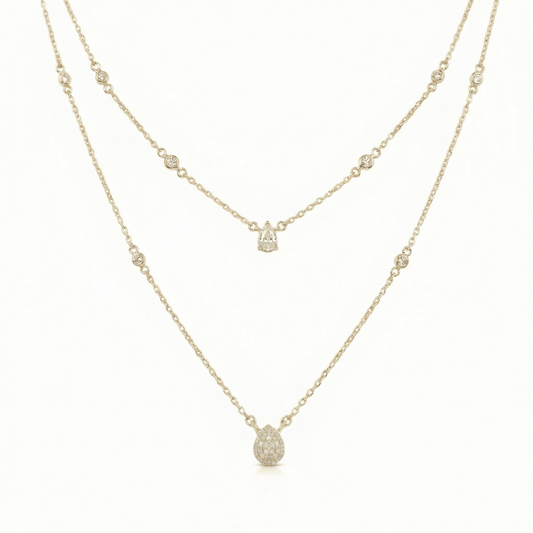 Majestic Teardrop Layered Necklace