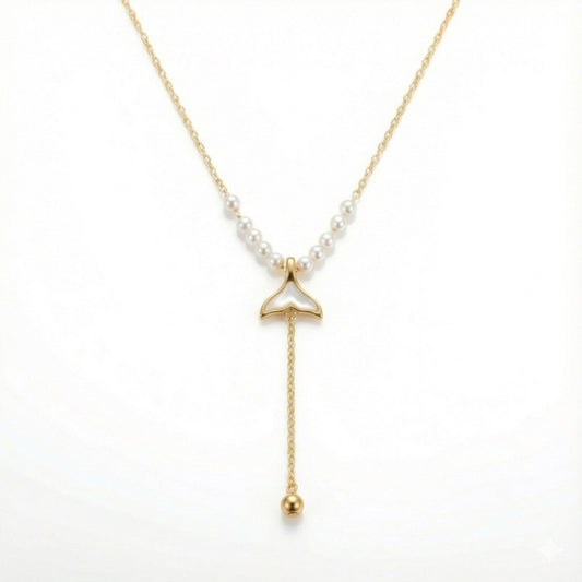 Marina Pearl Necklace, golden