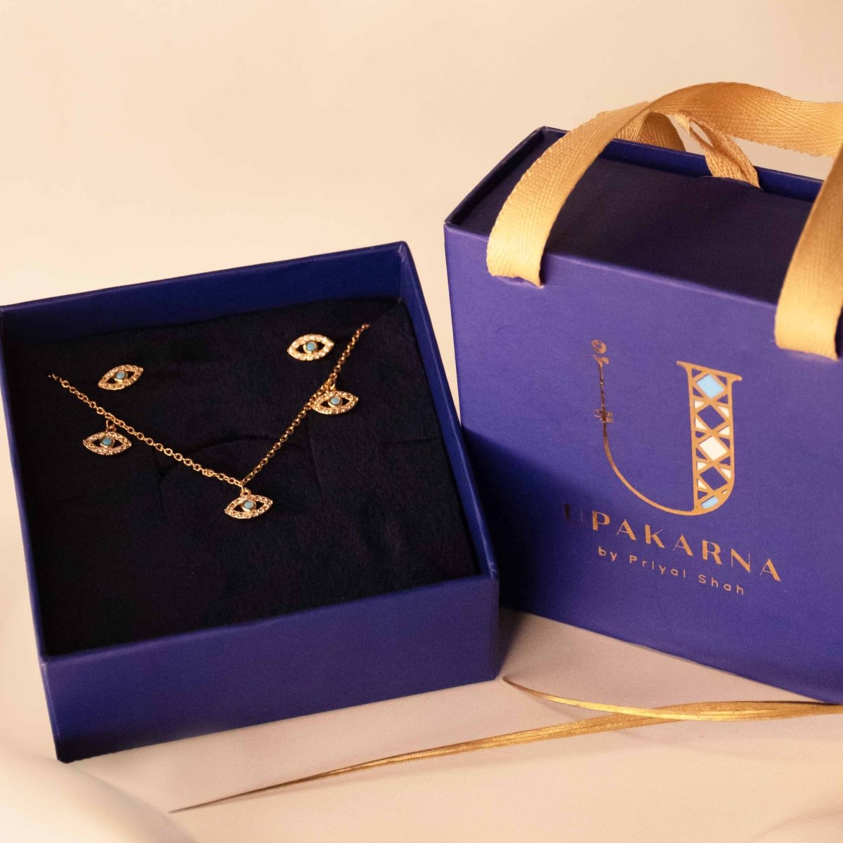 Minimal Evil Eye Necklace Gift Set - Upakarnaproduct_type