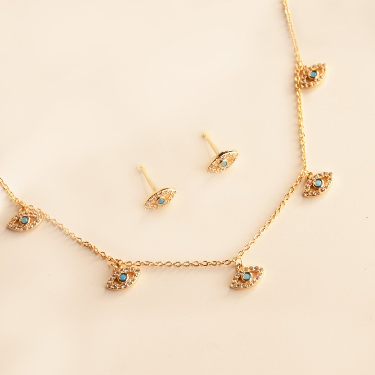 Minimal Evil Eye Necklace Gift Set - Upakarnaproduct_type