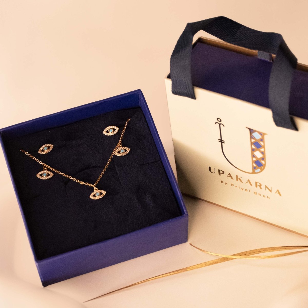 Minimal Evil Eye Necklace Gift Set - Upakarnaproduct_type