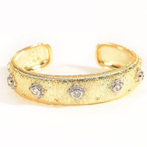 Modern Textured Diamond Bangle | Anti-tarnish | Gold Plated | Adjustable