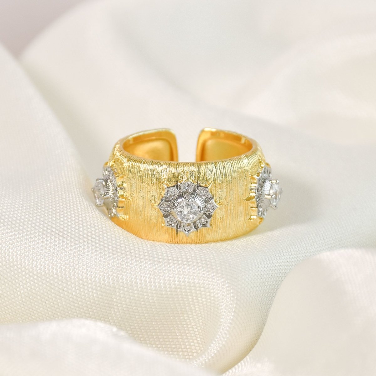 Modern Textured Diamond Bangle & Ring Set - Upakarnaproduct_type