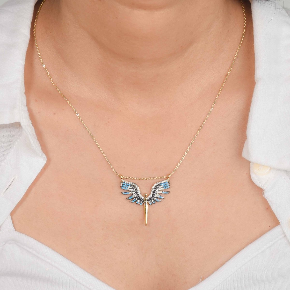 Multi Angel Wings Necklace - Upakarnaproduct_type