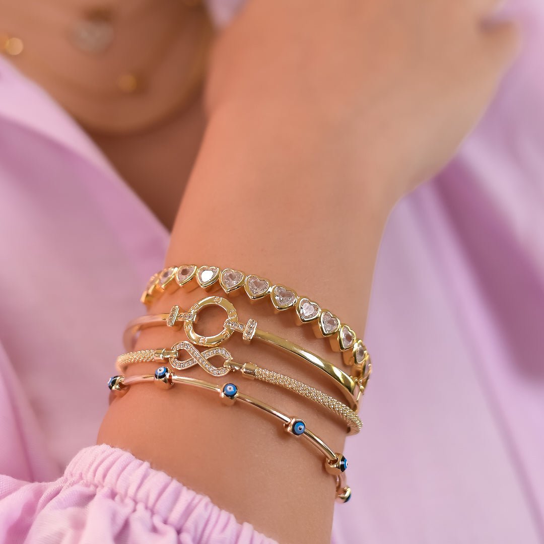 Multi Evil Eye Cuff Bangle - Upakarnaproduct_type