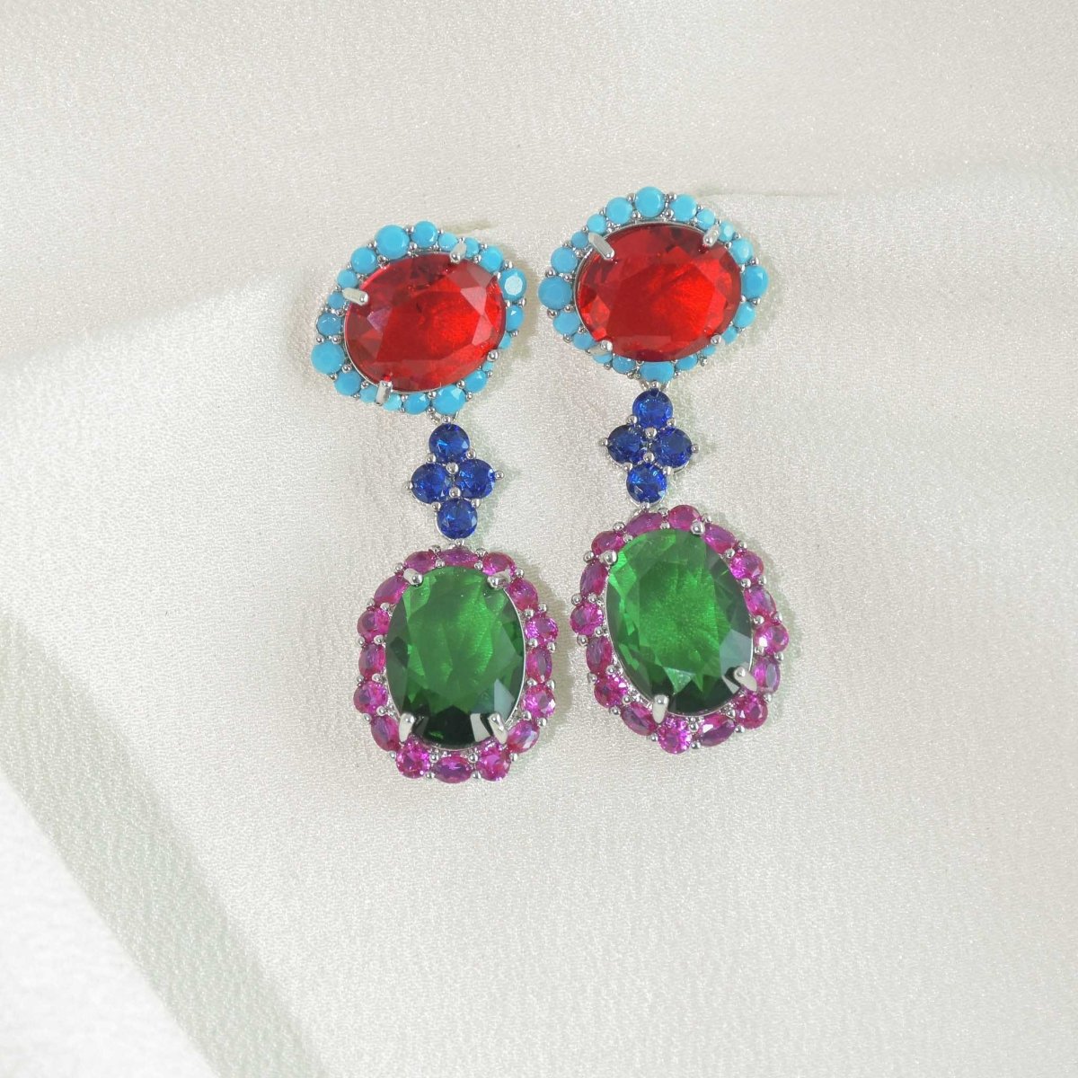 Multi - Gem Necklace Set - Upakarnaproduct_type