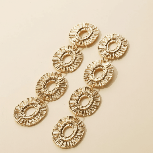 Multi-Oval Statement Earrings, golden