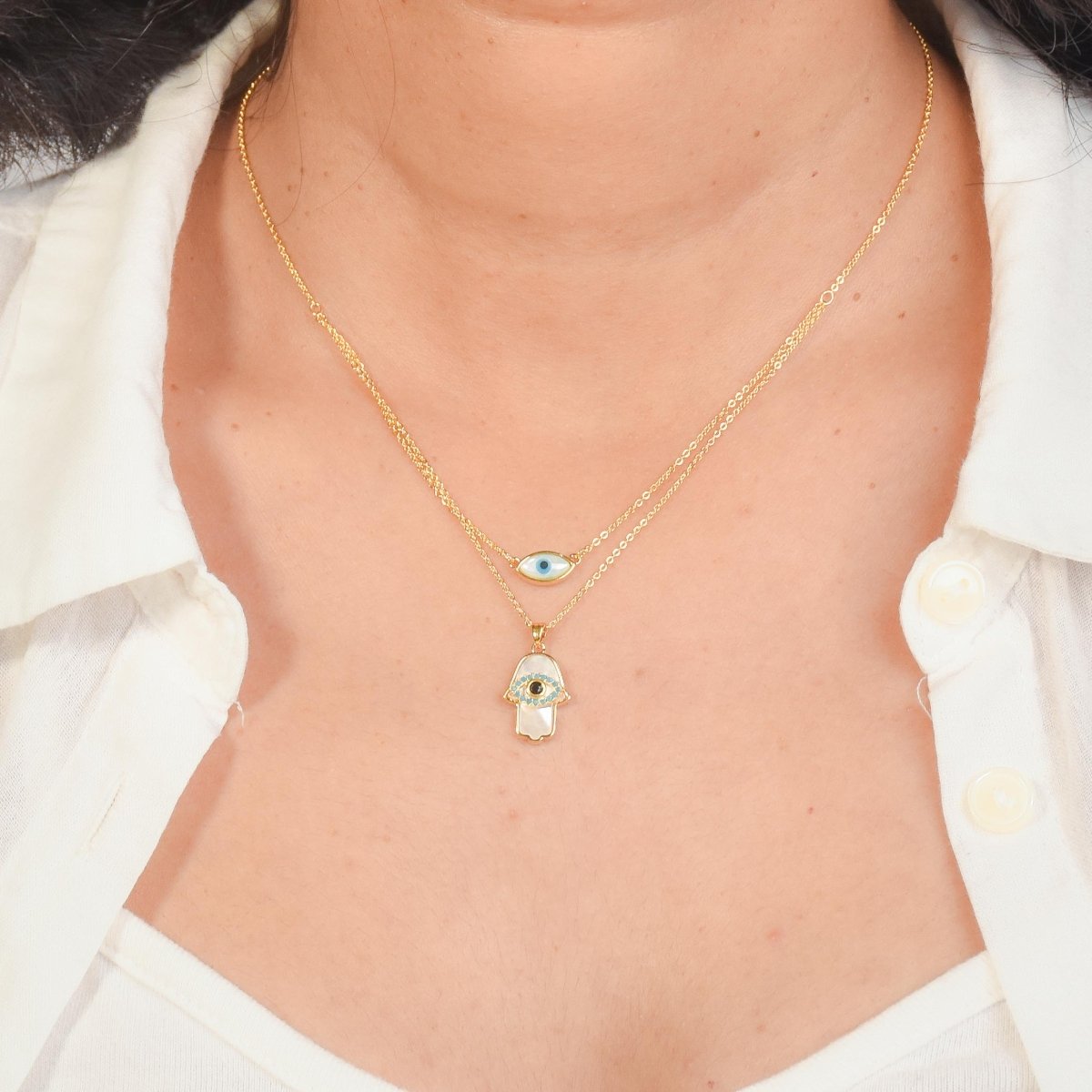 Mystic Evil Eye Layered Necklace - Upakarnaproduct_type