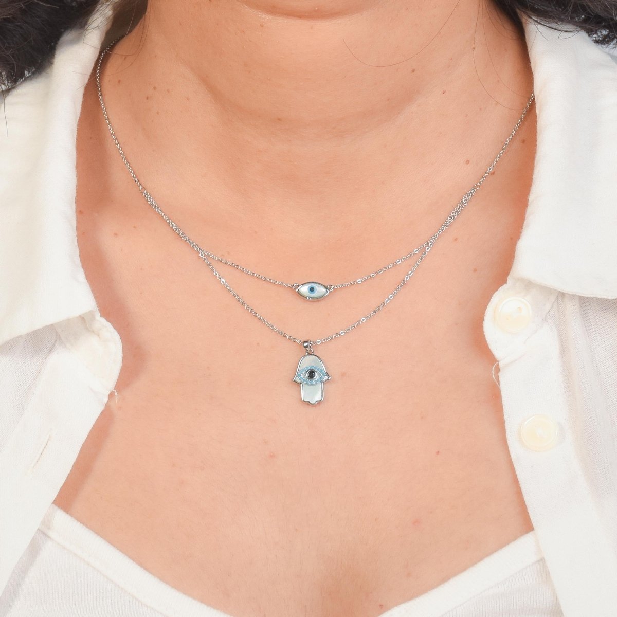 Mystic Evil Eye Layered Necklace - Upakarnaproduct_type
