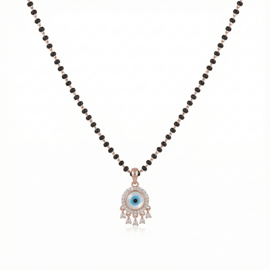 Mystic Evil Eye Mangalsutra Necklace, golden