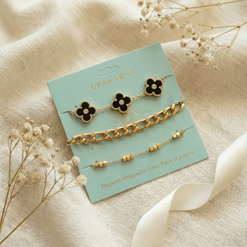 Noir Bloom Bracelet Stack - Upakarnaproduct_type