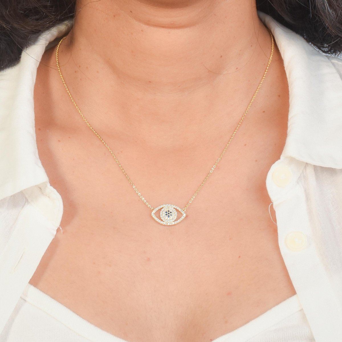 Oceanic Evil Eye Necklace - Upakarnaproduct_type