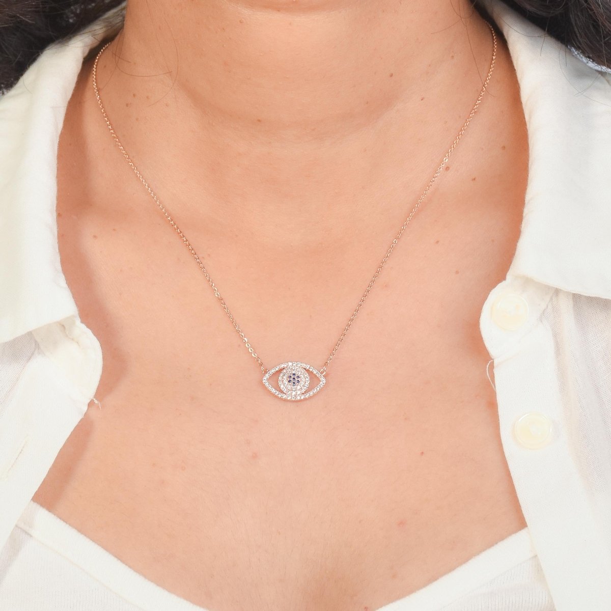 Oceanic Evil Eye Necklace - Upakarnaproduct_type