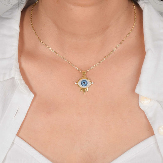 Original Evil Eye Crown Pendant, golden