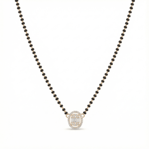 Oval Diamond Mangalsutra Necklace