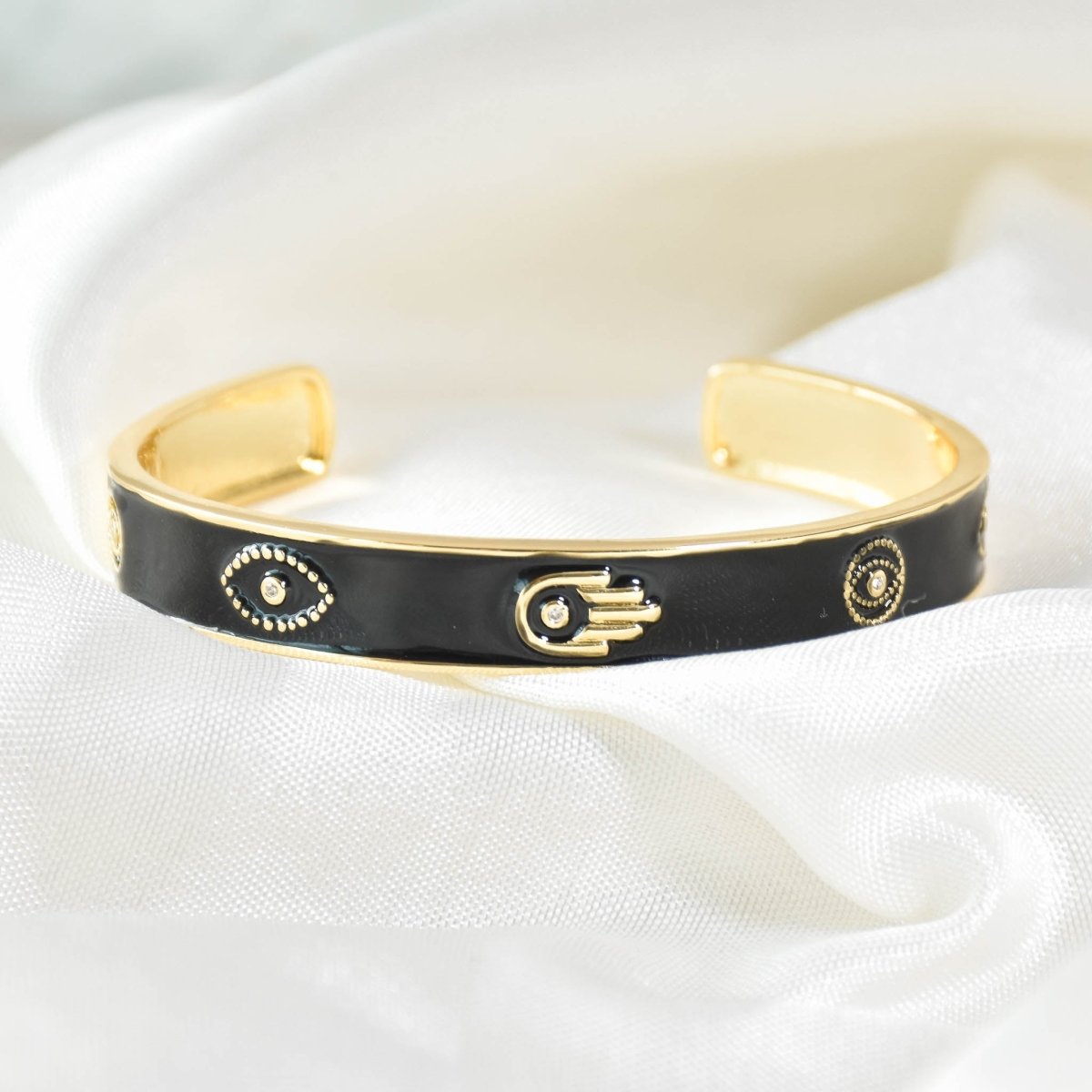 Pastel Hamsa Evil Eye Cuffs - Upakarnaproduct_type