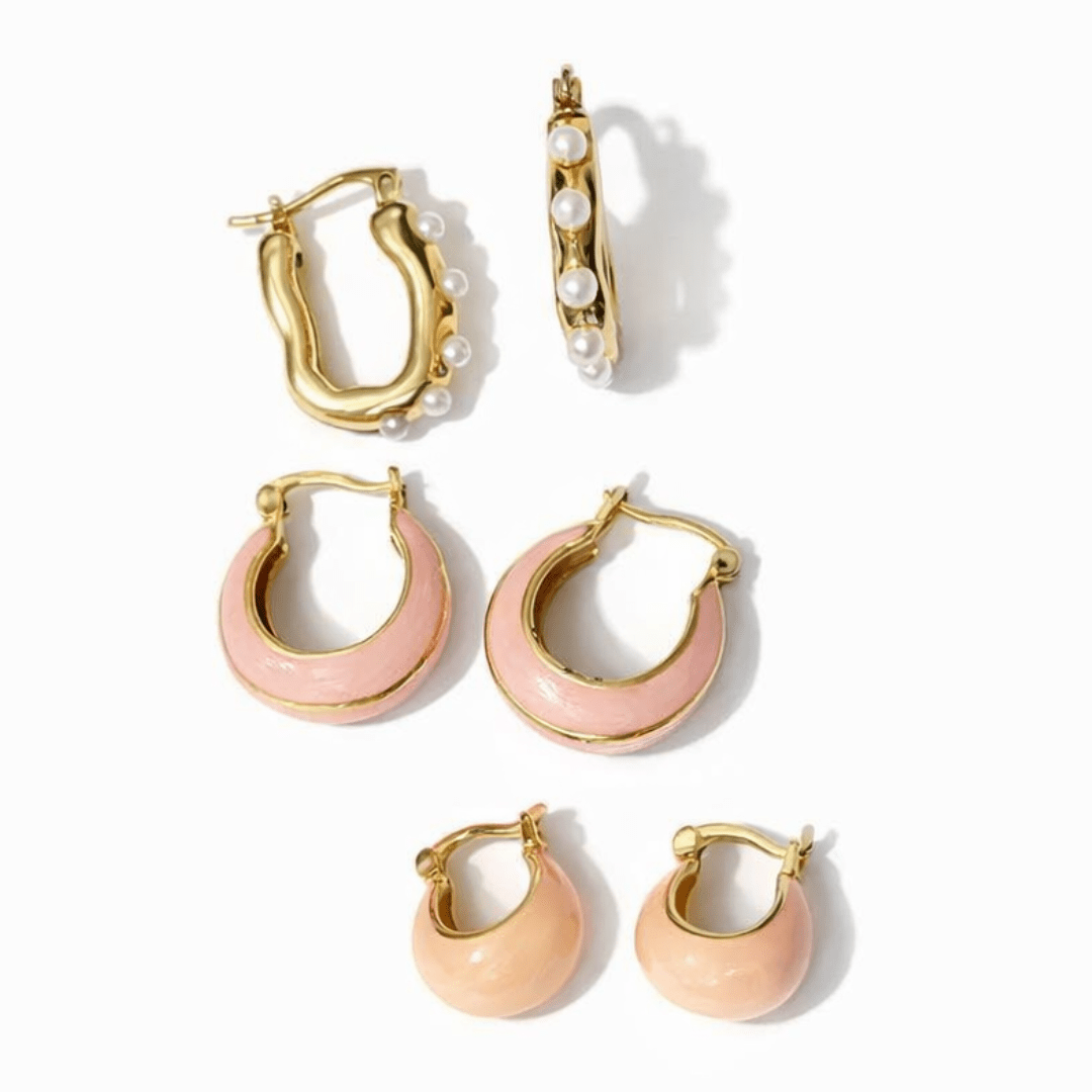 Pastel Pink Earring Stack - Upakarnaproduct_type