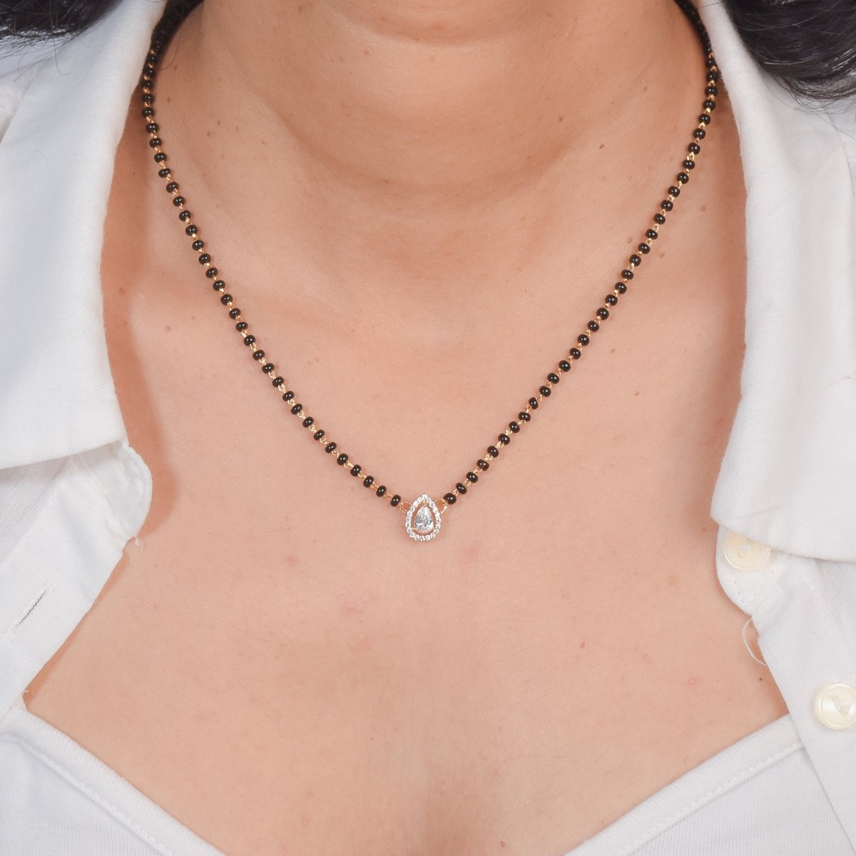 Pear Drop Diamond Mangalsutra Necklace - Upakarnaproduct_type