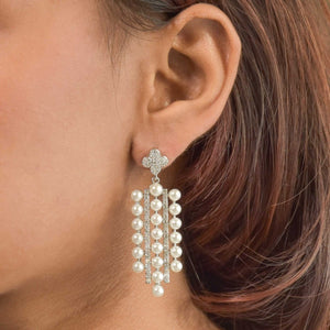 Pearl Cascade Statement Earrings