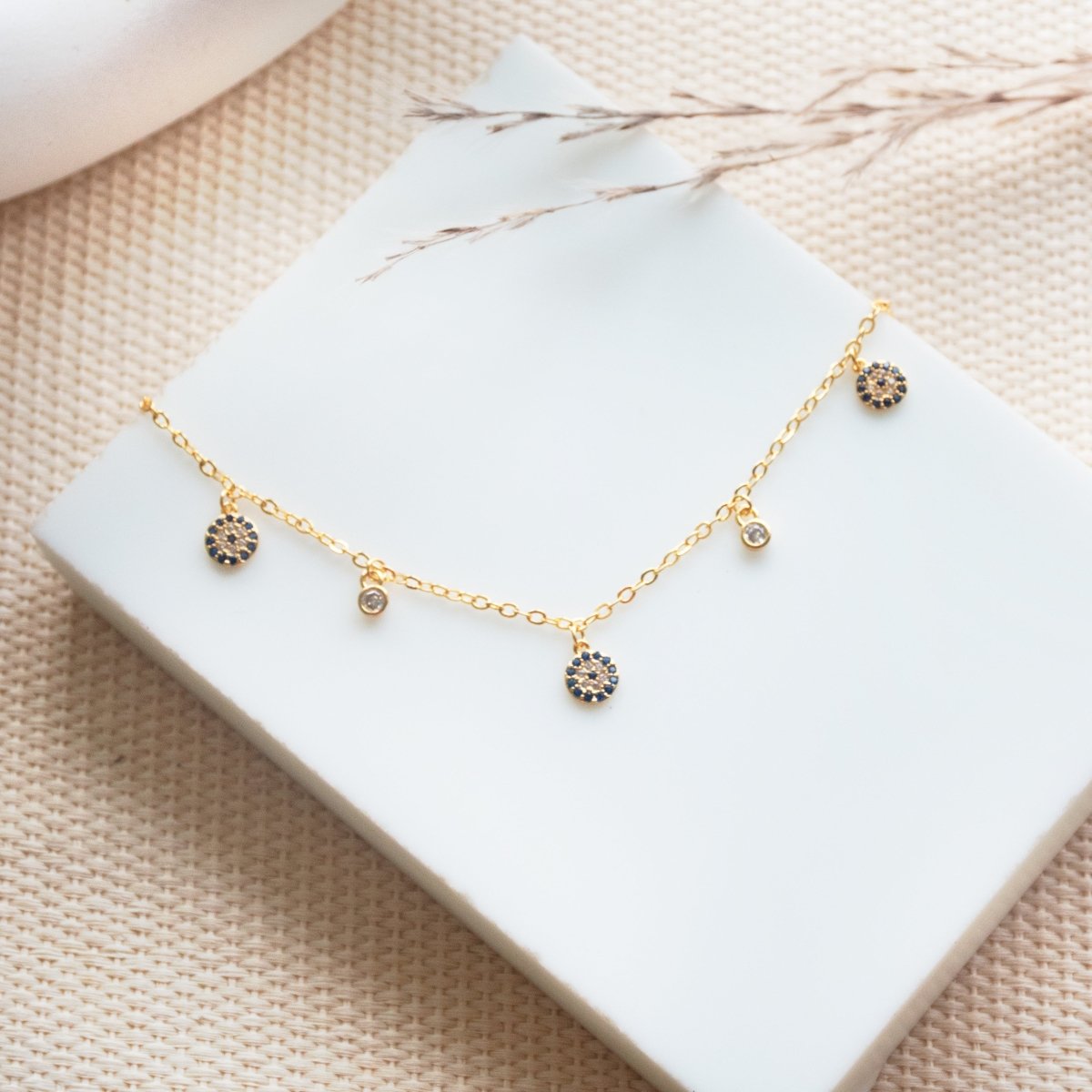 Petit Round Multi Evil Eye Choker - Upakarnaproduct_type
