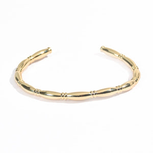 Pipe Cuff Bangle | Anti-tarnish | Gold Plated | Adjustable