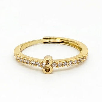 Personalized Number Ring | Anti-Tarnish | Adjustable