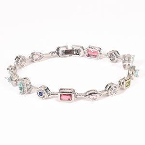 Rainbow Cascade Tennis  Bracelet