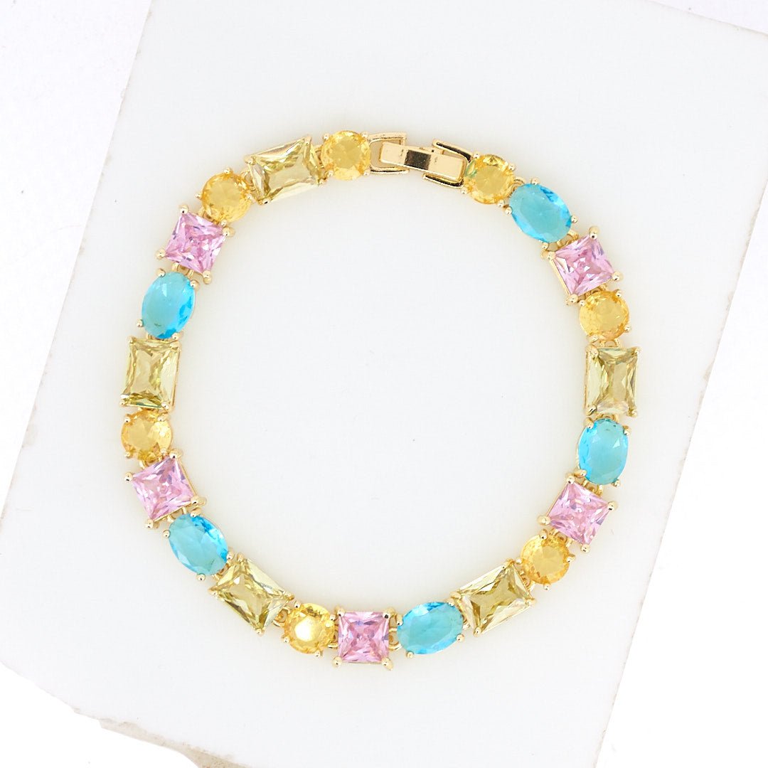 Rainbow Stone Tennis Bracelet - Upakarnaproduct_type