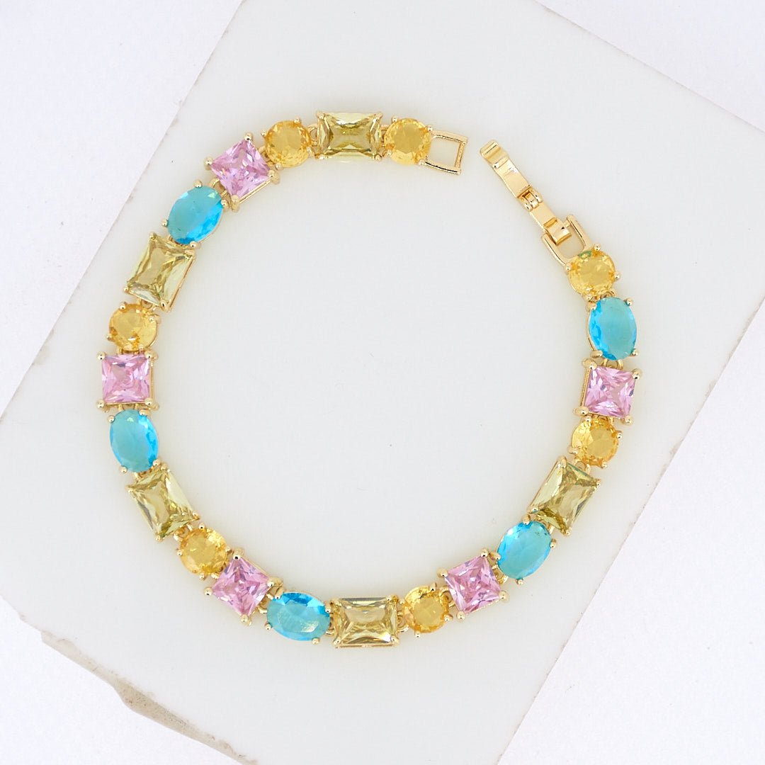Rainbow Stone Tennis Bracelet - Upakarnaproduct_type