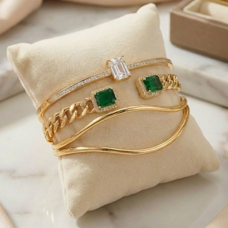 Regal Emerald Bangle Stack - Upakarnaproduct_type