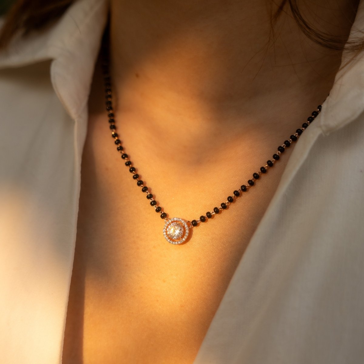 Round Diamond Mangalsutra Necklace - Upakarnaproduct_type