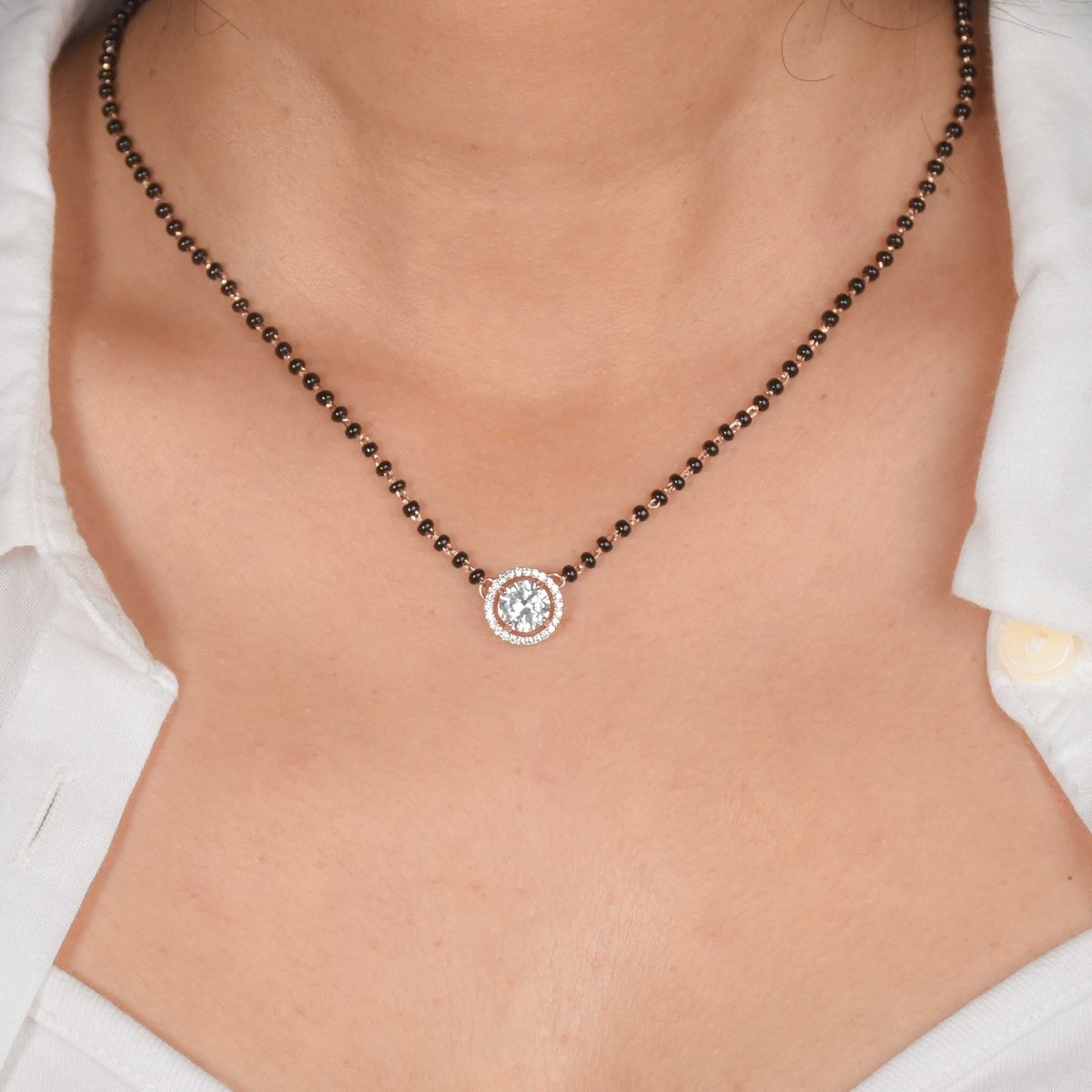 Round Diamond Mangalsutra Necklace - Upakarnaproduct_type