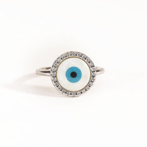 Round Studded Evil Eye Ring