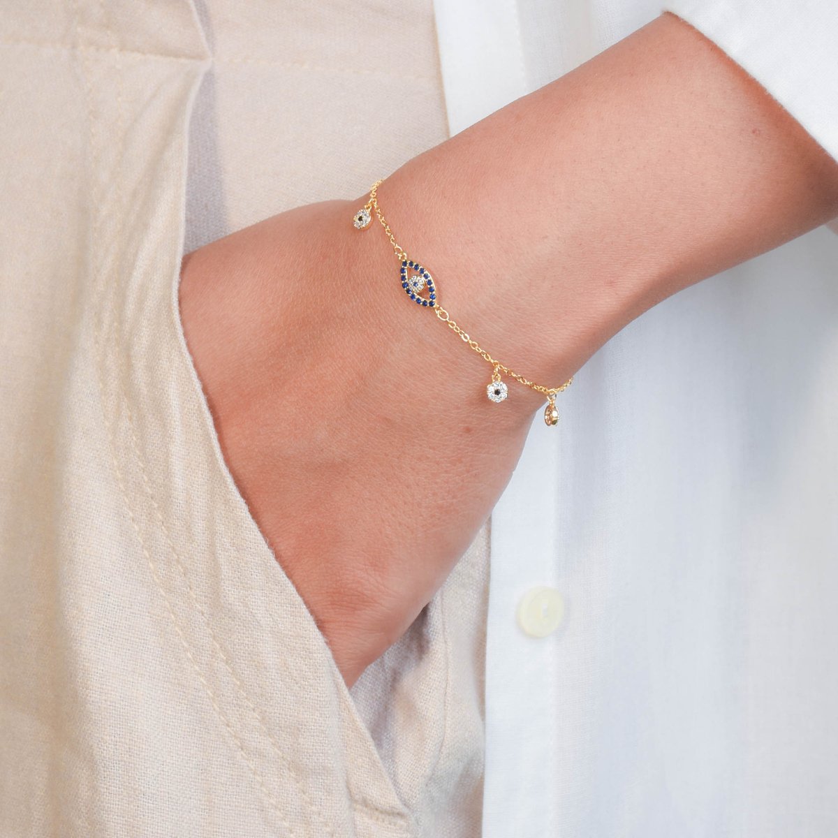 Sapphire Evil Eye Bracelet - Upakarnaproduct_type
