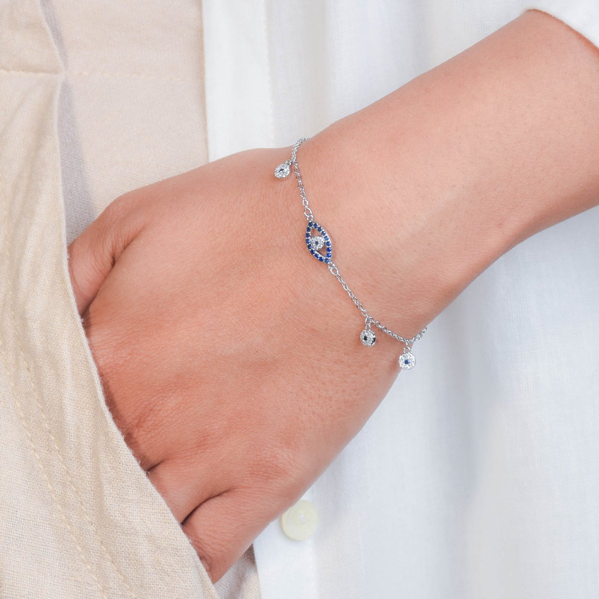 Sapphire Evil Eye Bracelet - Upakarnaproduct_type