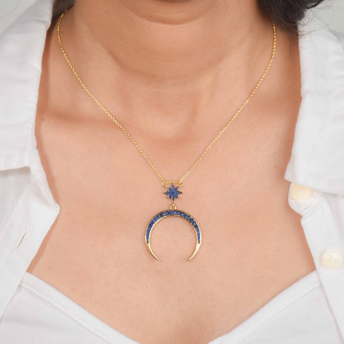 Star Horseshoe Necklace - Upakarnaproduct_type